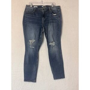 Vigoss Jagger Skinny Jeans Womens 18 Distressed Medium Wash Denim High Rise J59